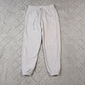 TNA Sweatpants Women's Medium White Heather Cloud Boyfriend Cozy Terry Fleece